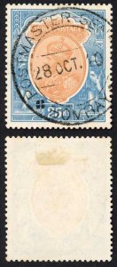 India SG219 KGV 25R wmk Mult Star with Postmaster General CDS