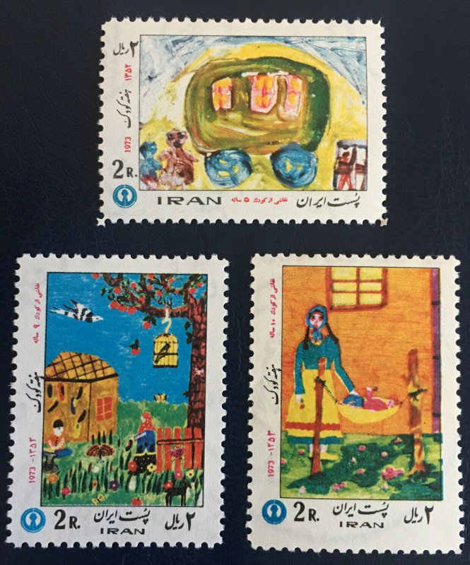 Middle East,worldwide,p,1973  MNH** ,shah, Children Week, Painting, Art,