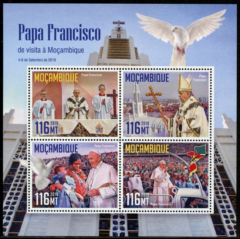 MOZAMBIQUE 2019 POPE FRANCIS  SHEET MINT NEVER HINGED