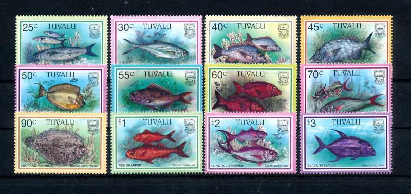 [47935] Tuvalu 1997 Marine life Fish 12 Values MNH