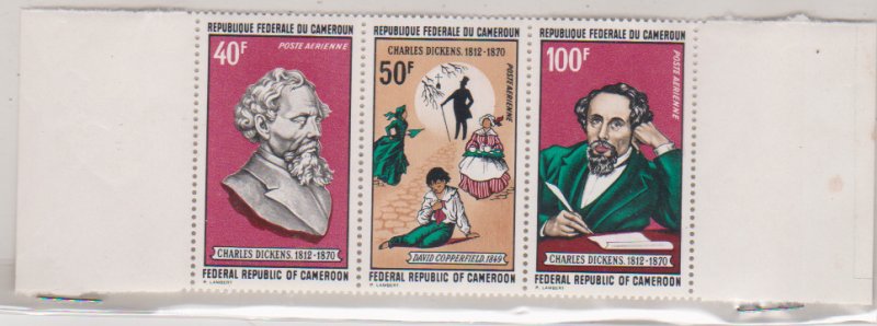 Cameroun Scott # C158a MNH Charles Dickens Strip of 3