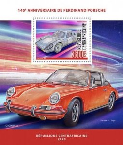 Central Africa - 2020 Ferdinand Porsche - Stamp Souvenir Sheet - CA200507b