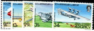 Great Britain- Alderney, Scott #18-22, Mint, Never Hinged, complete set