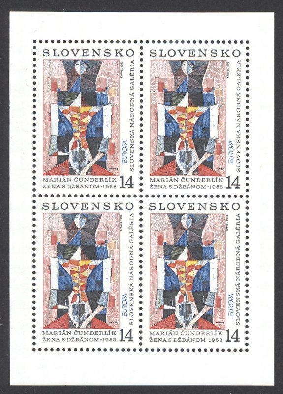 Slovakia Sc# 166 MNH Pane/4 1993 Europa