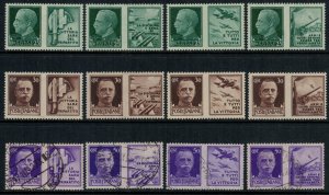 Italy #427-34*, 435-8 used  CV $7.20