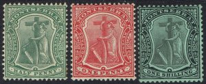 MONTSERRAT 1908 BADGE OF COLONY ½D 1D AND 1/-