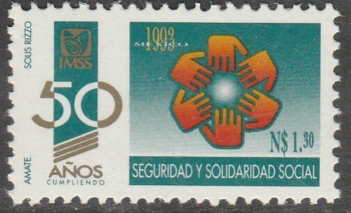 MEXICO 1809, SOCIAL SECURITY INSTITUTE, 50th ANNIVERSARY. SINGLE MINT, NH. VF.