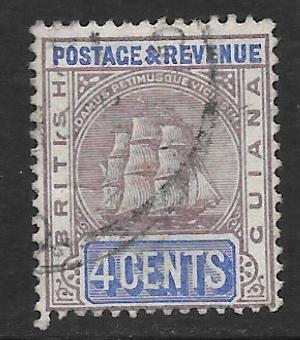 British Guiana Scott #135 Used 4c  Ship  2017 CV $4.00