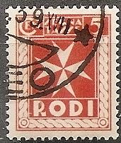 AEGEAN ISLS.-Rhodes J1 USED 1934 5c Postage Due