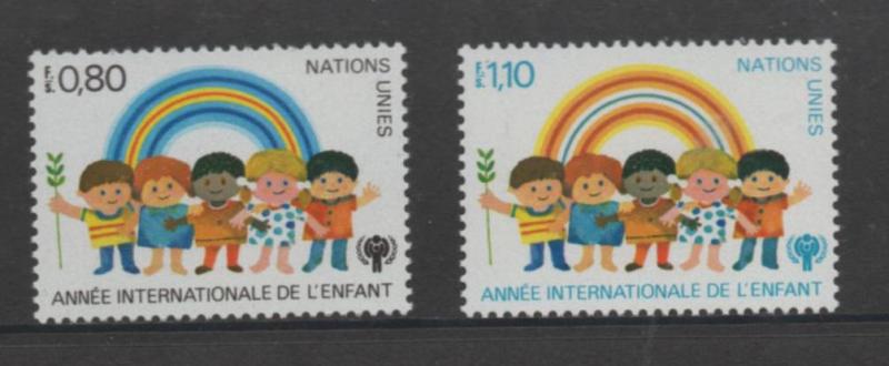 SCOTT#  84-85   singles     MNH   UN  GENEVA   1979