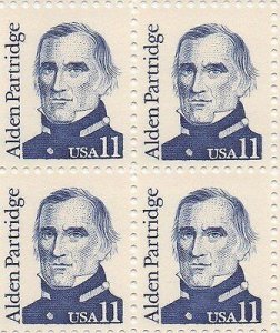 1985 Alden Partridge Block of 4 11c Postage Stamps, Sc#1854, MNH, OG