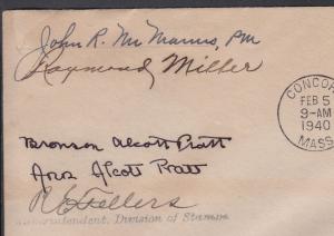 1940 Louisa May Alcott Sc 862 family signatures to Wunder