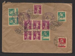 SWITZERLAND 1929 BOOKLET PANE Franked Cover to USA Scott 160a