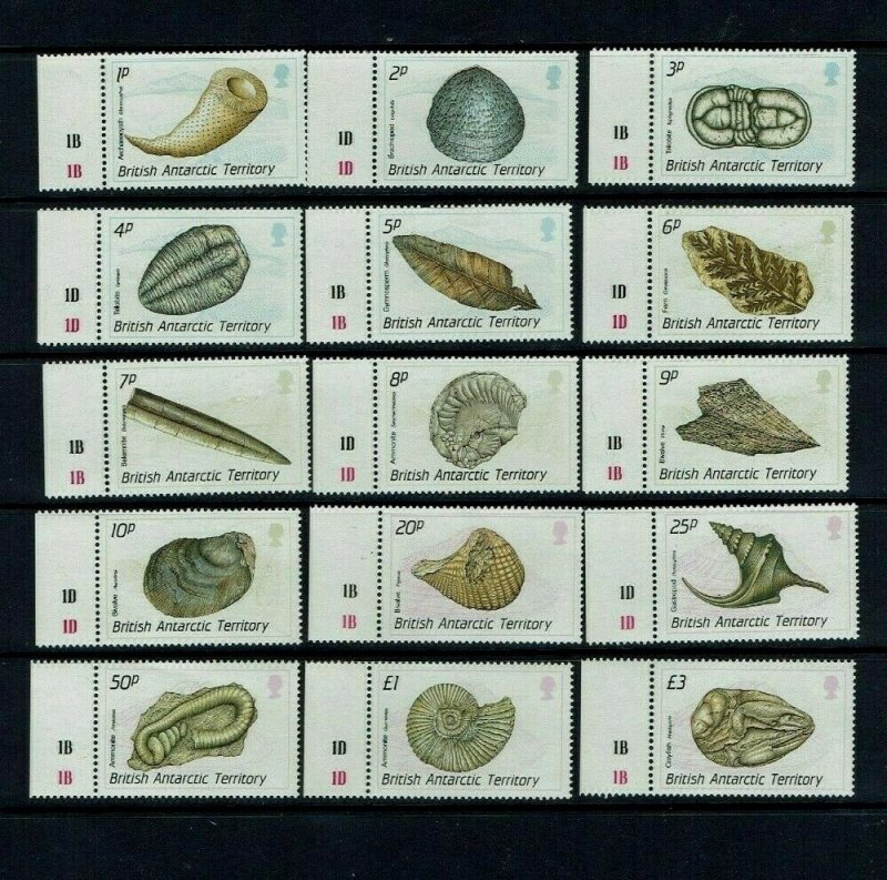 British Antarctic Territory:  1990  Fossils, definitive set, MNH