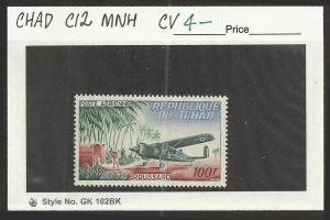 Chad #C12 Mint Never Hinged Cat $4.00 E 04816