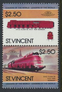 St. Vincent  SC# 790a-b  MNH Trains Locomotives se-tenant pair 1984 see detai...