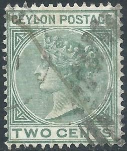 Ceylon, Sc #86, 2c Used