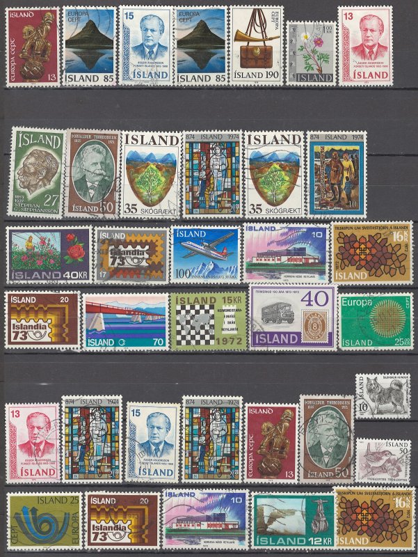 COLLECTION LOT # 1700 ICELAND 36 STAMPS 1970+ CLEARANCE