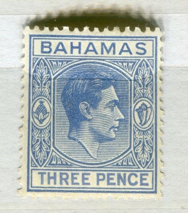 BAHAMAS; 1938 early GVI issue fine Mint hinged Shade of 3d. value