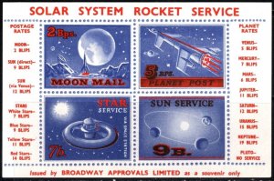 1960 US Poster Stamp Broadway Approvals Solar System Rocket Mail