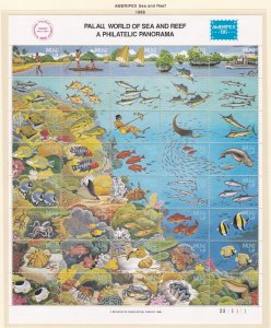 Palau # 103, Ameripex 86, Sea & Reef Sheet of 40 stamps, NH, 1/2 Cat.