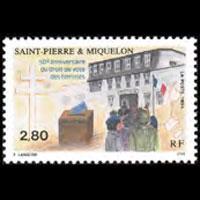 ST.PIERRE 1994 - Scott# 602 Women Suffrage Set of 1 NH