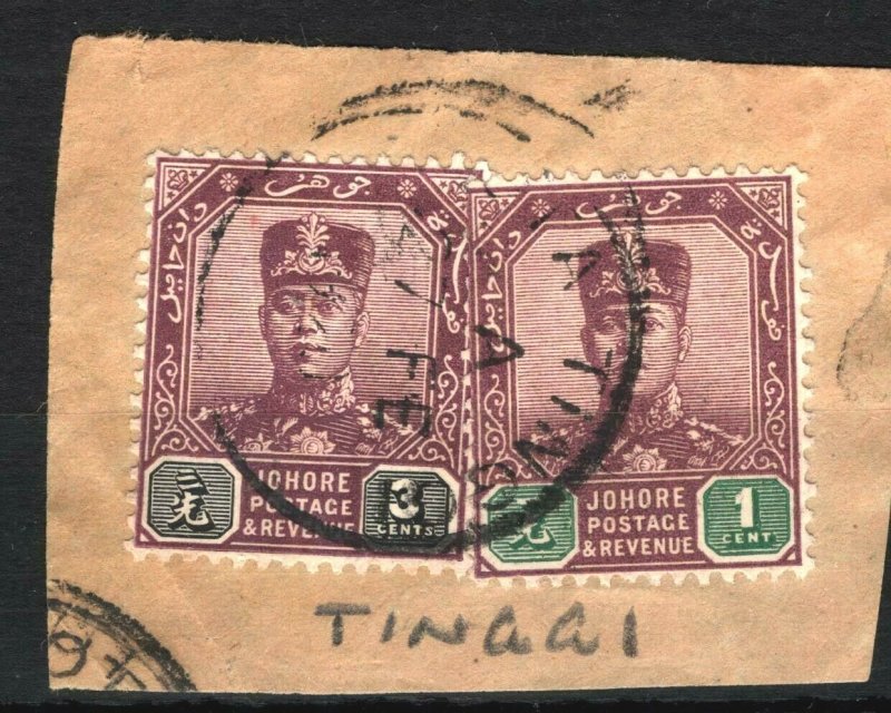 Malaya Postmarks JOHORE *Kota Tinggi* Scarce CDS Piece {samwells-covers}SS3461