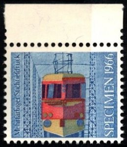 1966 Switzerland Test Stamp Multicolor Intaglio Printing Specimen