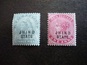 Stamps - Indian Convention State Jhind-Scott# 64-66 - Mint Hinged 2 Stamps