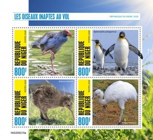 NIGER - 2020 - Flightless Birds - Perf 4v Sheet - Mint Never Hinged