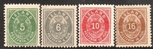 Iceland 24-27 Mint hinged. Short set.