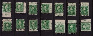 1917 Sc 498 MH lot of 14 singles, plate numbers 8405 / 8465 Hebert CV $42 (B05