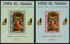 Paraguay 1003d perf + imperf MNH Art, Paintings, Madonna & Child