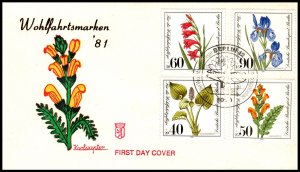 Germany Berlin 9NB182-9NB185 Flowers U/A FDC