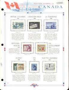 Canada Mint and Used Stamps on White Ace Album Page from Collection (Note: Pa...