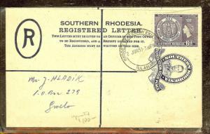 SOUTHERN RHODESIA (P1210B) KGVI 4D RLE+QEII 6D REG TO GWELO