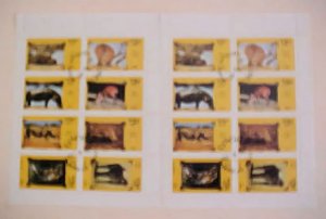 OMAN SHEETLETS 1973 ANIMALS CANCELLED