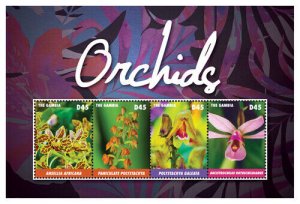 Gambia 2015 - Flowers - Orchids - Sheet of 4 stamps - Scott #3660 - MNH