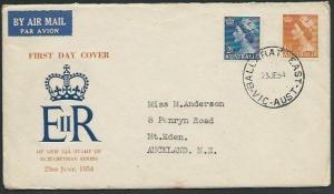 AUSTRALIA 1953 QEII 2½d & 6½d on commem FDC...........................38255