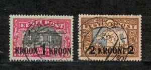 Estonia Scott 105-106 Used (Catalog Value $21.50)