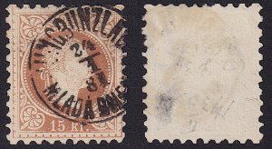 Austria - 1877 - Scott #38 - used - JUNGBUNZLAU MLADA BOLESLAV pmk Czech Rep.