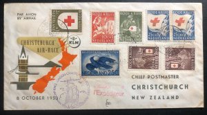 1953 The Hague Netherlands First Day Cover FDC To New Zealand Red Cross Stamp