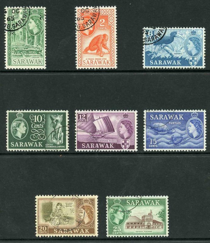 SARAWAK SG204/11 1964-65 Wmk w12 set of 8 CDS used