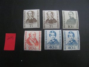 GERMANY 1955 MNH SC B344-347 SET XF (209)