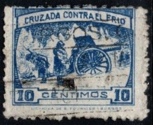 Vintage Spain Poster Stamp Cruzada Contra El Frio Crusade Against The Cold