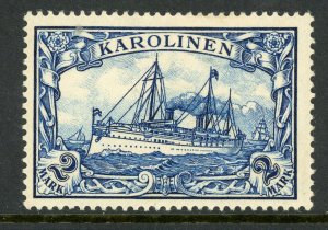 Caroline Islands 1901 Germany 2 Mark Yacht Ship Unwatermark Scott #17 Mint X164