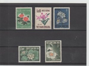 Vietnam  Scott#  261-265  MH  (1965 Flowers)