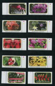 2010 Cook Islands Flowers Official Postage Stamps #O70-84 Mint Never Hinged