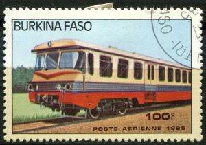 Burkina Faso Sc#735 Used, 100fr multi, Railway Locomotives (1985)