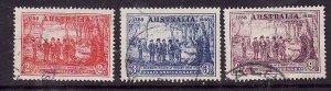 Australia-Sc#163-5-used set -Sydney Cove-1937-